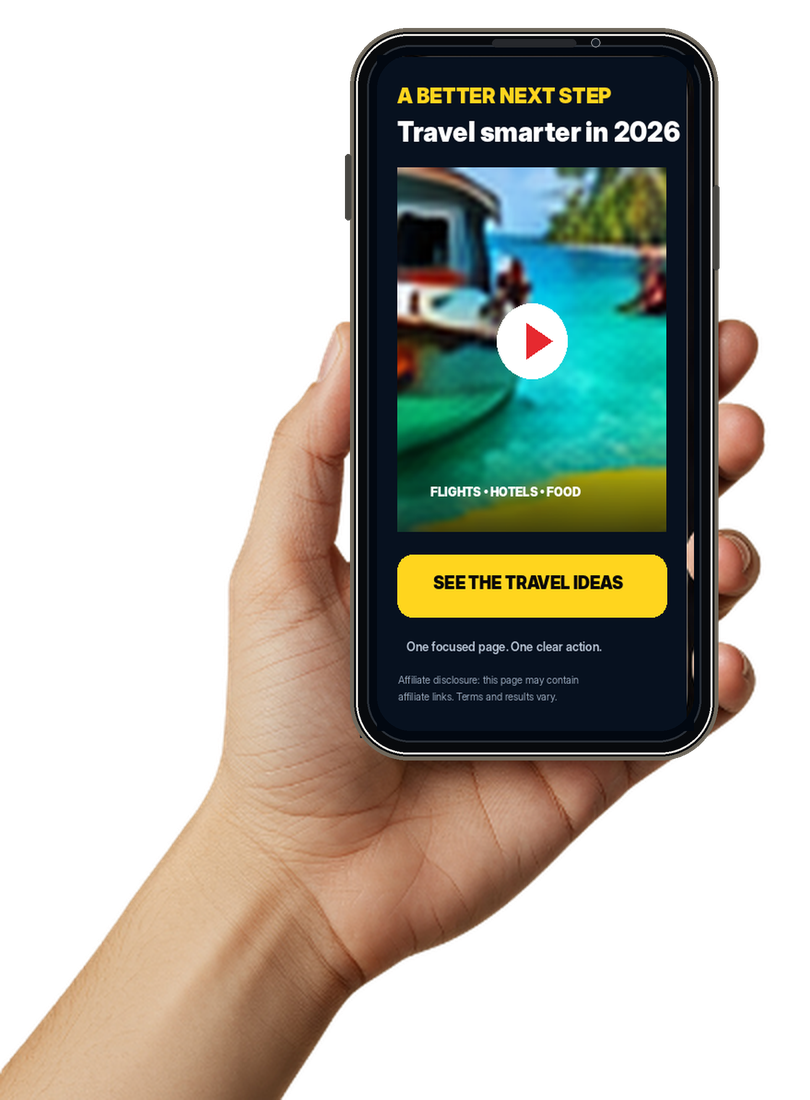 Hand holding a focused ClipInto mobile video bridge page
